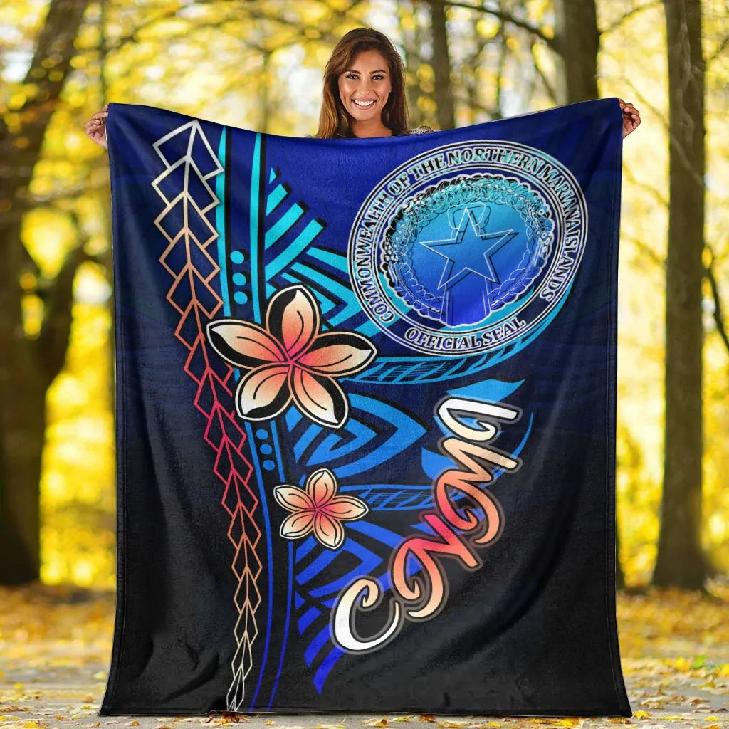 Northern Mariana Islands Premium Blanket - Vintage Tribal Mountain
