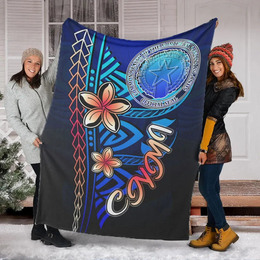 Northern Mariana Islands Premium Blanket - Vintage Tribal Mountain