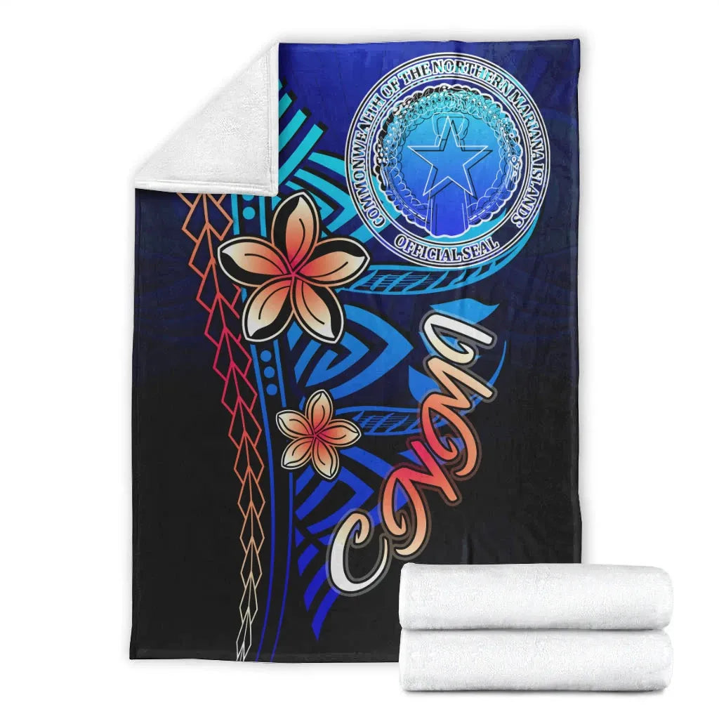 Northern Mariana Islands Premium Blanket - Vintage Tribal Mountain