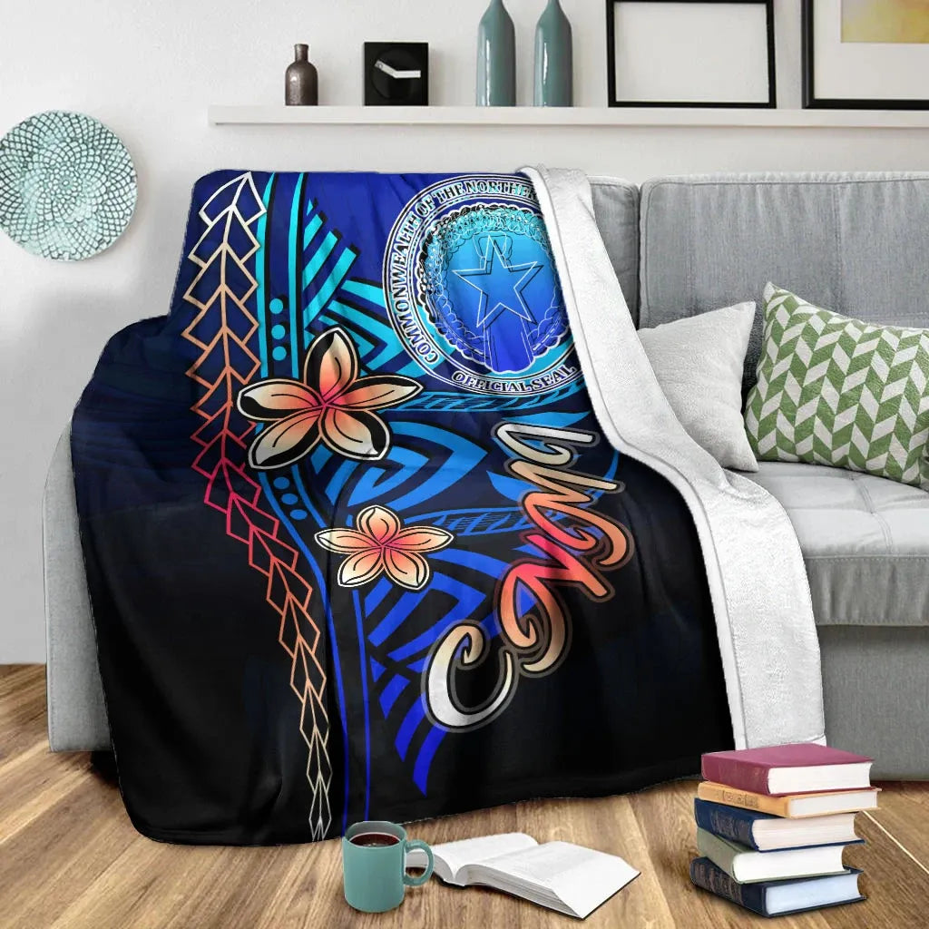 Northern Mariana Islands Premium Blanket - Vintage Tribal Mountain