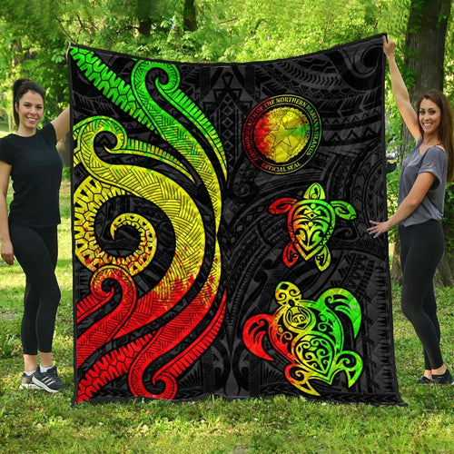 Northern Mariana Islands Premium Quilt - Reggae Tentacle Turtle