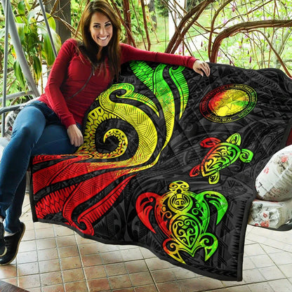 Northern Mariana Islands Premium Quilt - Reggae Tentacle Turtle