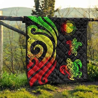 Northern Mariana Islands Premium Quilt - Reggae Tentacle Turtle