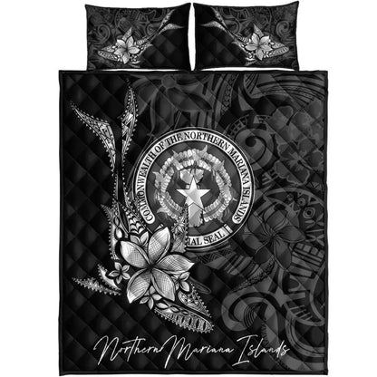 Northern Mariana Islands Quilt Bed Set - Fish With Plumeria Flowers Style