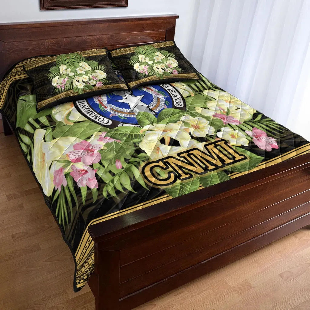 Northern Mariana Islands Quilt Bed Set - Polynesian Gold Patterns Collection