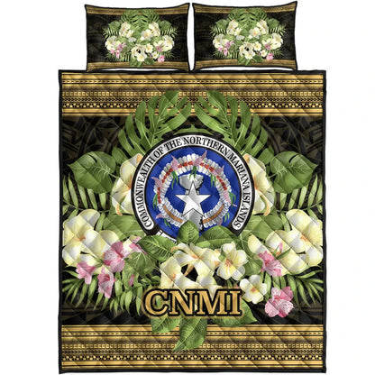 Northern Mariana Islands Quilt Bed Set - Polynesian Gold Patterns Collection