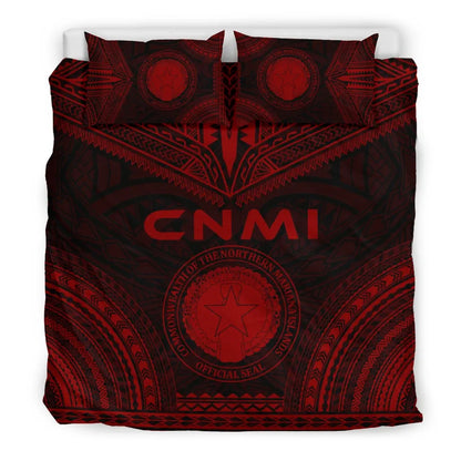 Northern Mariana Islands Polynesian Chief Duvet Cover Set - Red Version