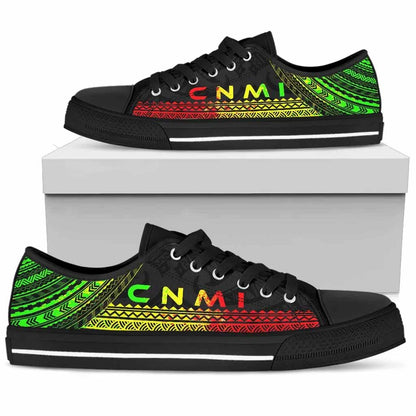 Northern Mariana Islands Low Top Shoes - Polynesian Reggae Chief Version