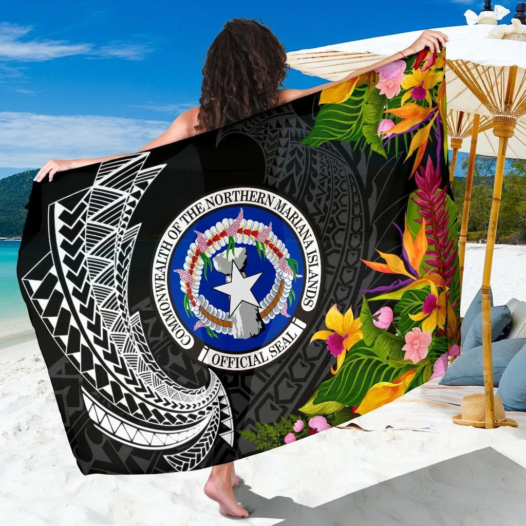 Northern Mariana Islands Sarong - Seal Spiral Polynesian Patterns