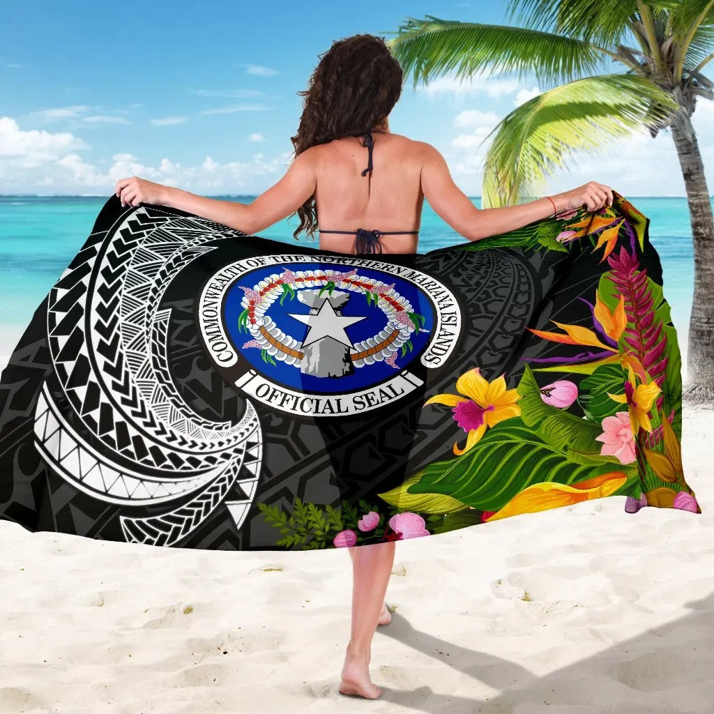 Northern Mariana Islands Sarong - Seal Spiral Polynesian Patterns