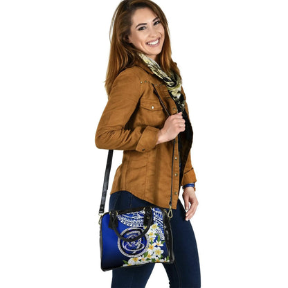 Northern Mariana Islands Shoulder Handbag - Polynesian Plumeria Pattern