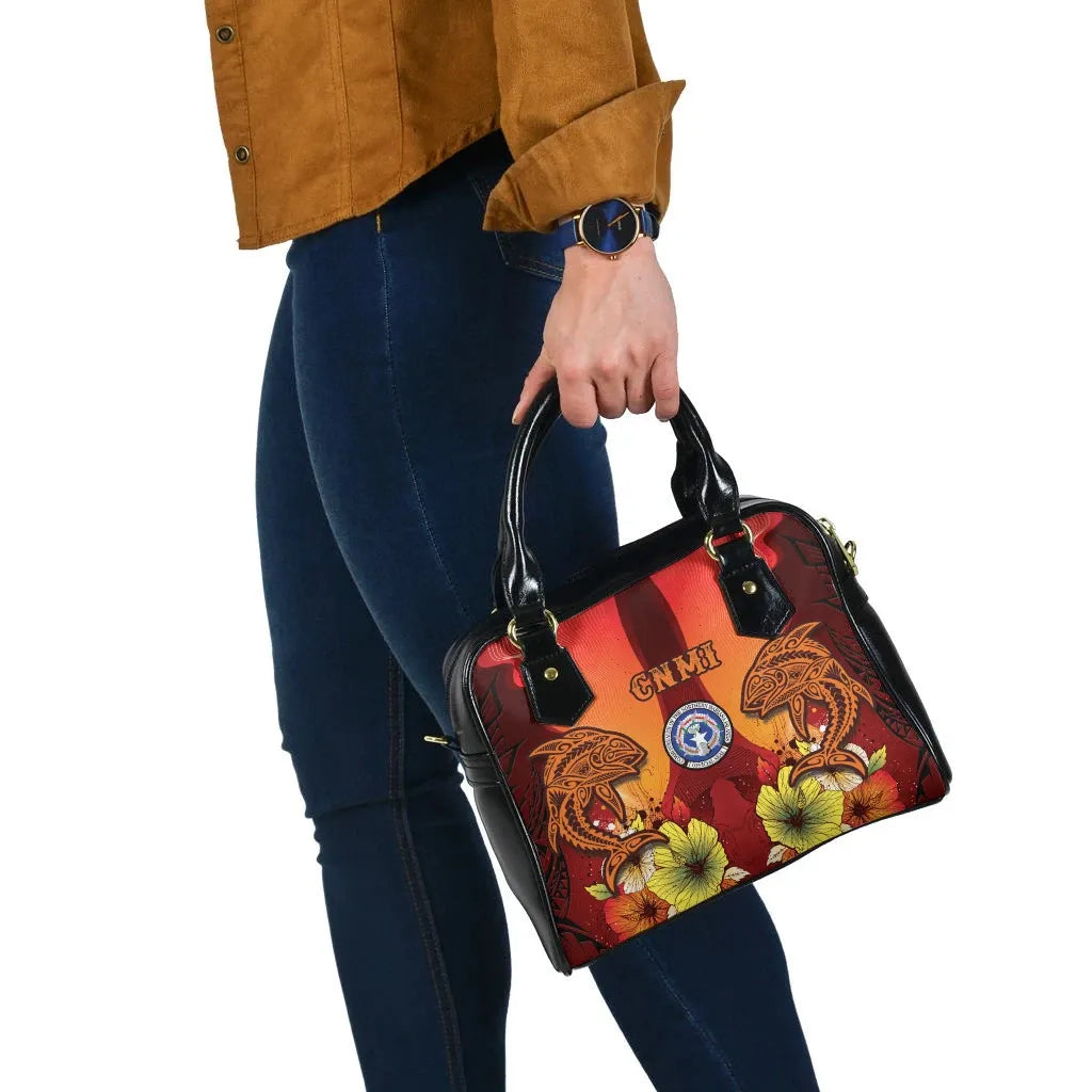 Northern Mariana Islands Shoulder Handbag - Tribal Tuna Fish