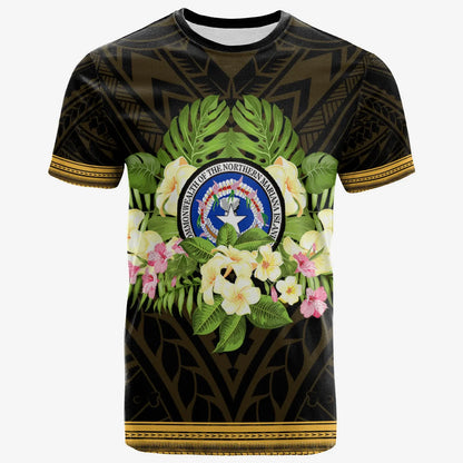 Northern Mariana Islands T-Shirt - Polynesian Gold Patterns Collection