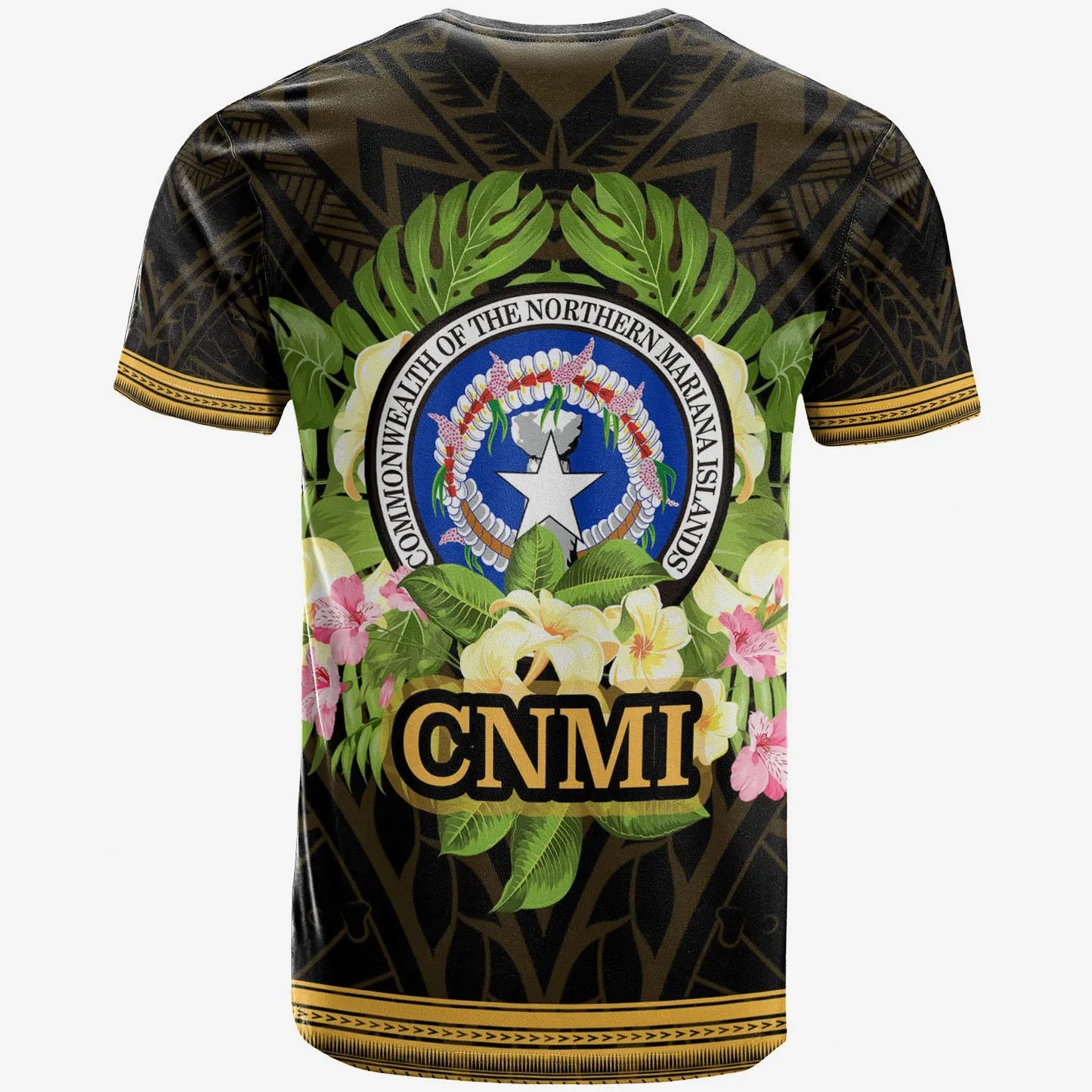 Northern Mariana Islands T-Shirt - Polynesian Gold Patterns Collection