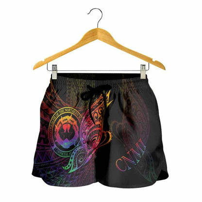 Northern Mariana Islands Women Shorts - Butterfly Polynesian Style