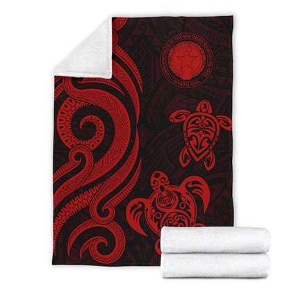 Northern Mariana Premium Blanket - Tentacle Turtle Red