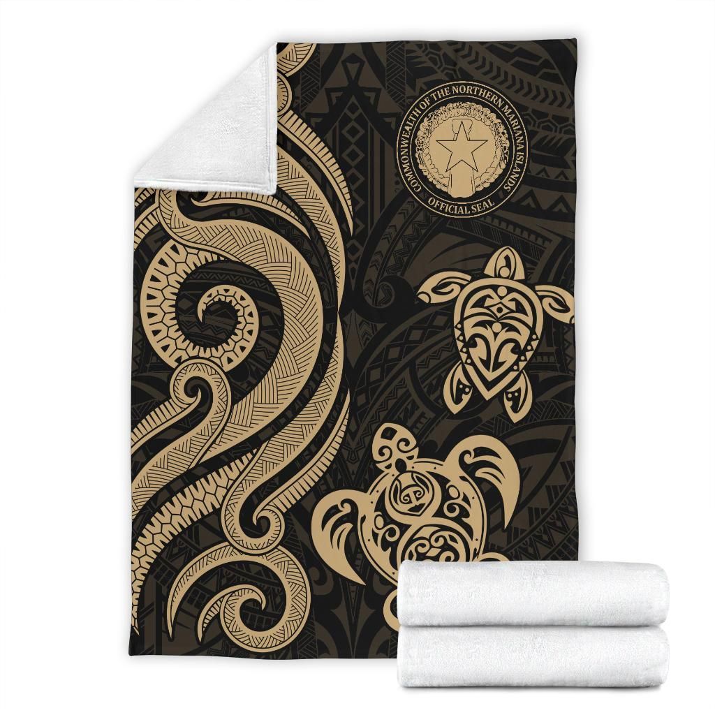 Northern Mariana Premium Blanket - Tentacle Turtle Gold
