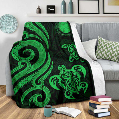 Northern Mariana Premium Blanket - Tentacle Turtle Green