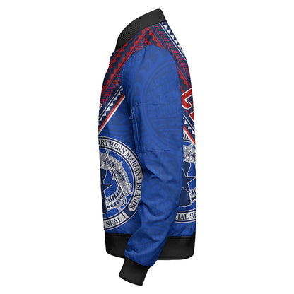 Northern Mariana Islands Bomber Jacket Flag And Coat Of Arms