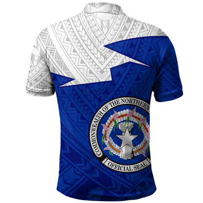 Northern Mariana Islands Polo Shirt Polynesian Tattoo Flag And Coat Of Arms