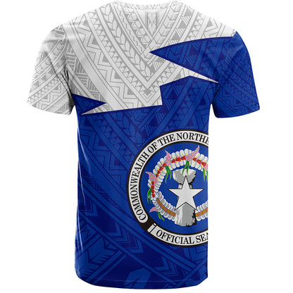 Northern Mariana Islands T-Shirt Polynesian Tattoo Flag And Coat Of Arms