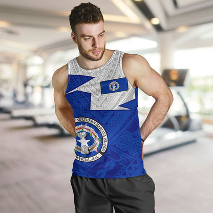 Northern Mariana Islands Tank Top Polynesian Tattoo Flag And Coat Of Arms