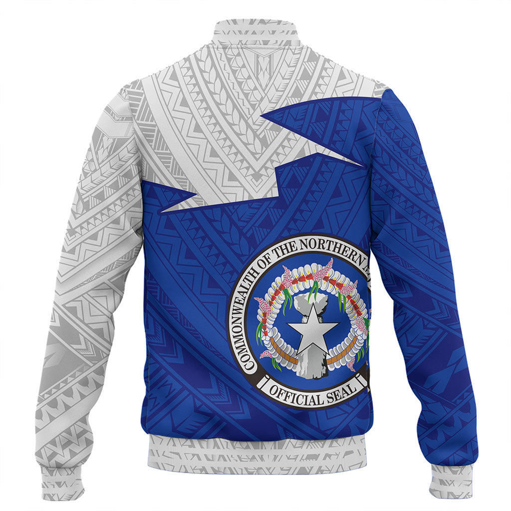 Northern Mariana Islands Baseball Jacket Polynesian Tattoo Flag And Coat Of Arms