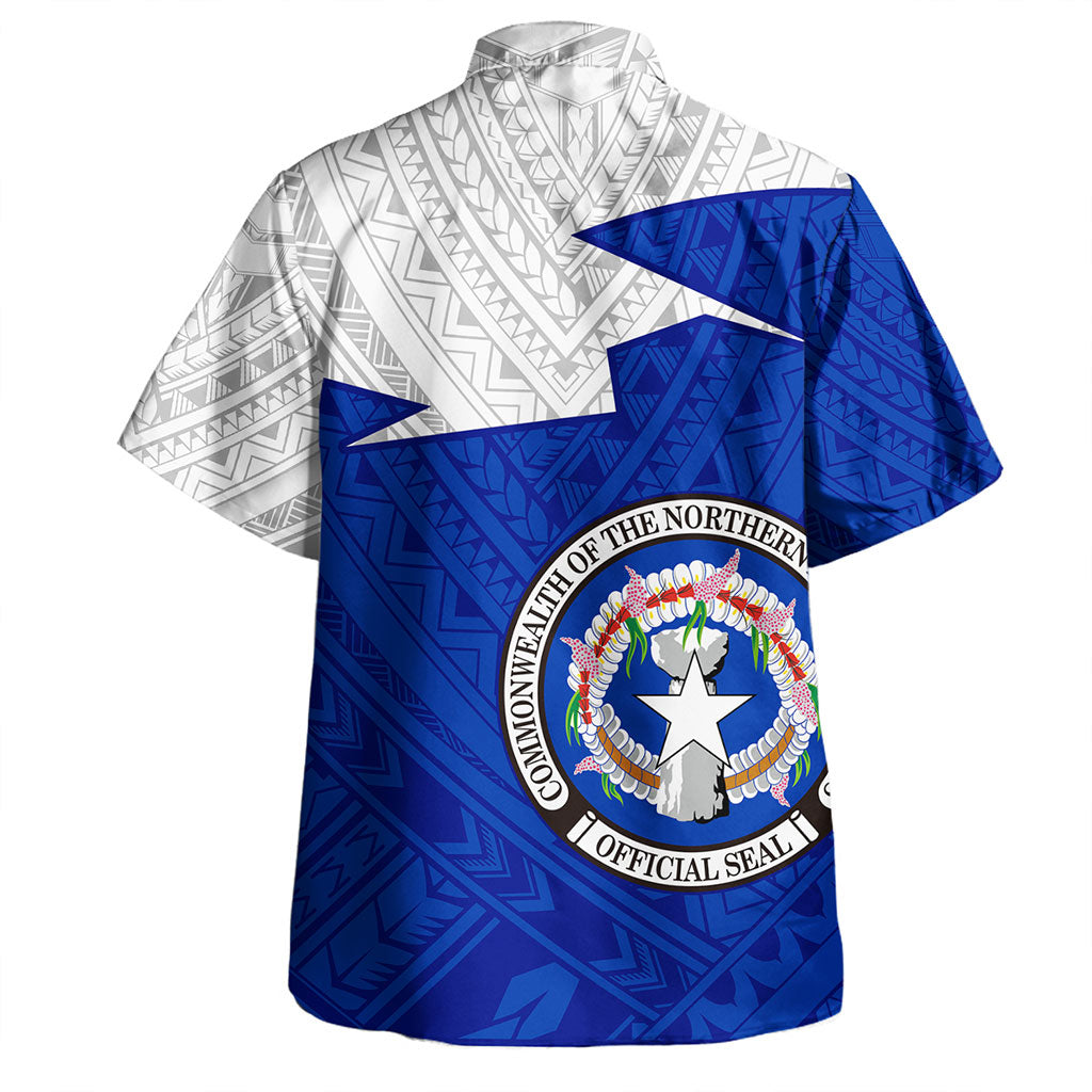 Northern Mariana Islands Hawaiian Shirt Polynesian Tattoo Flag And Coat Of Arms