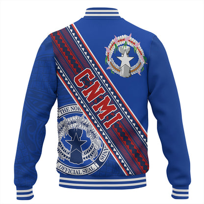 Northern Mariana Islands Baseball Jacket Flag And Coat Of Arms