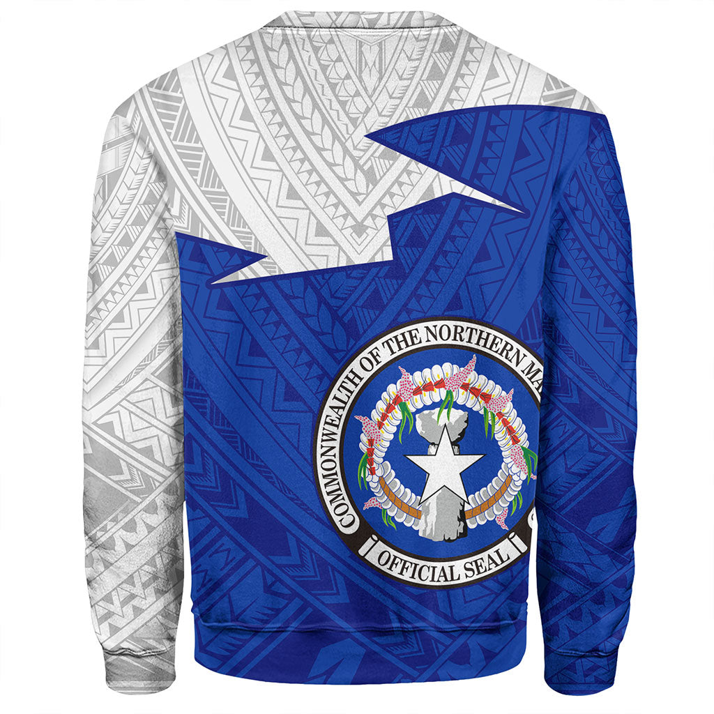 Northern Mariana Islands Sweatshirt Polynesian Tattoo Flag And Coat Of Arms