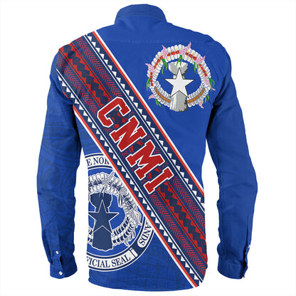 Northern Mariana Islands Long Sleeve Shirt Flag And Coat Of Arms