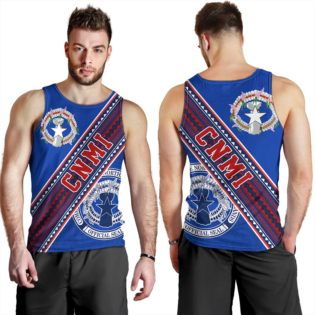 Northern Mariana Islands Tank Top Flag And Coat Of Arms