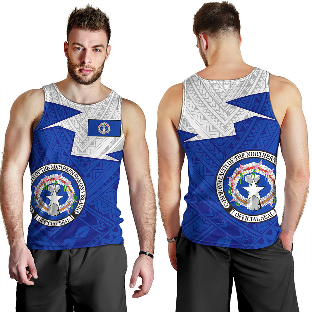 Northern Mariana Islands Tank Top Polynesian Tattoo Flag And Coat Of Arms