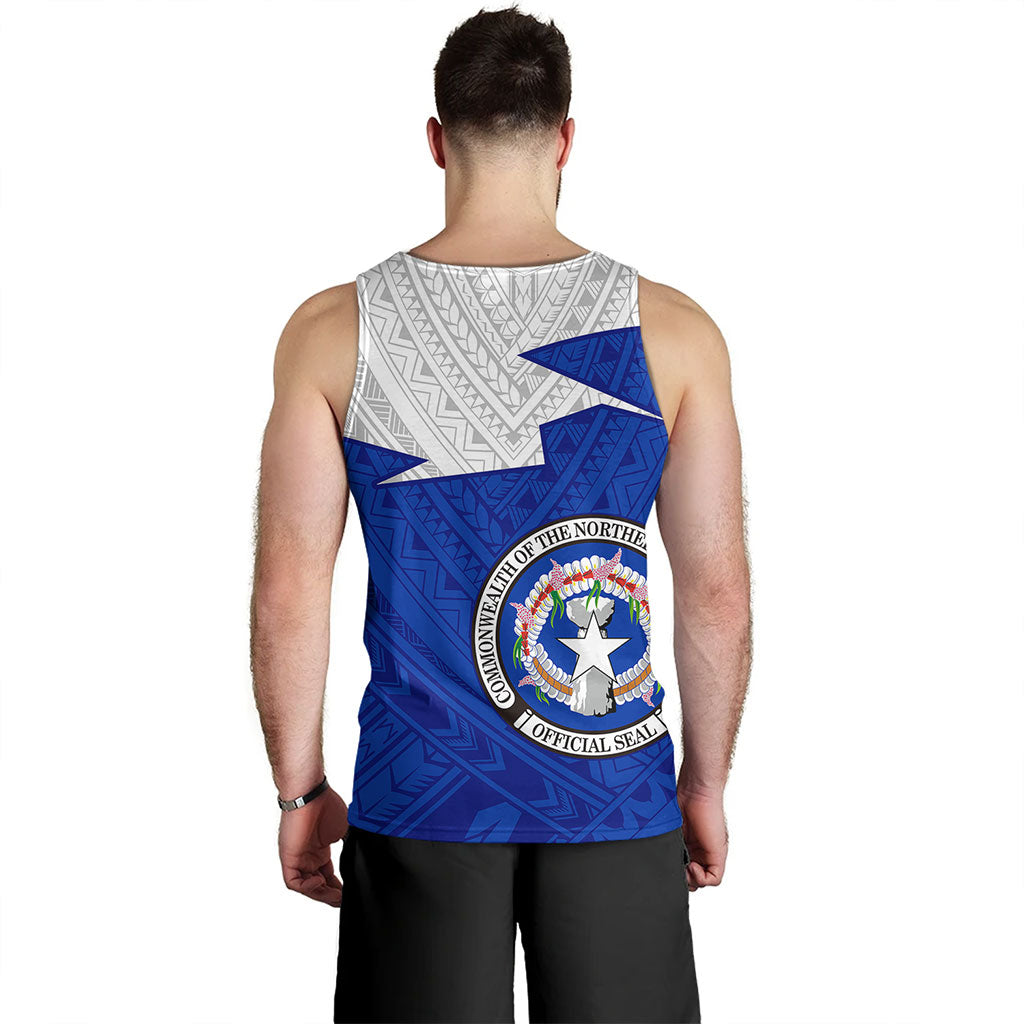 Northern Mariana Islands Tank Top Polynesian Tattoo Flag And Coat Of Arms