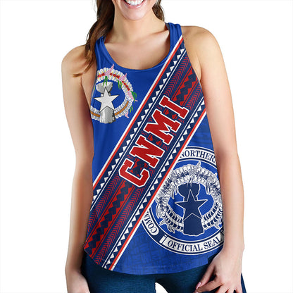 Northern Mariana Islands Women Tank Flag And Coat Of Arms