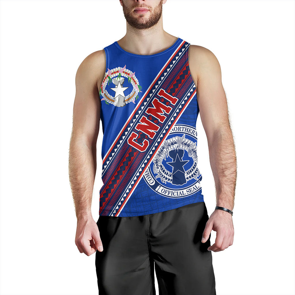 Northern Mariana Islands Tank Top Flag And Coat Of Arms