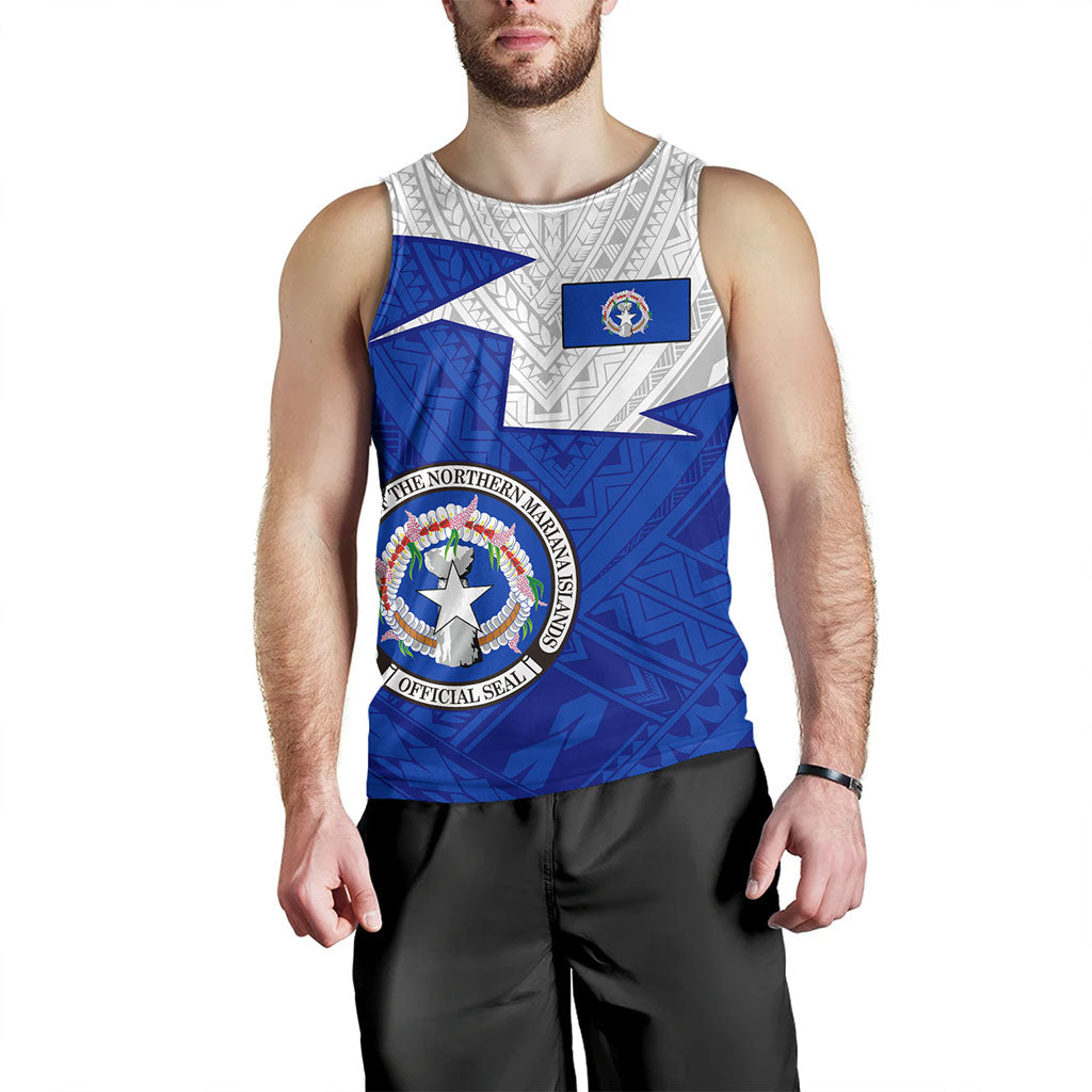 Northern Mariana Islands Tank Top Polynesian Tattoo Flag And Coat Of Arms