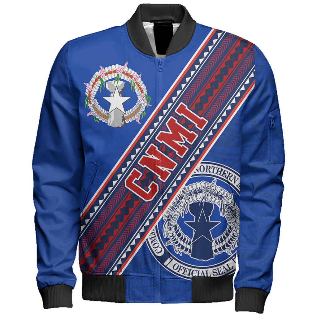 Northern Mariana Islands Bomber Jacket Flag And Coat Of Arms