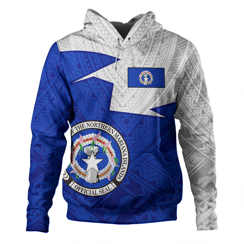 Northern Mariana Islands Hoodie Polynesian Tattoo Flag And Coat Of Arms