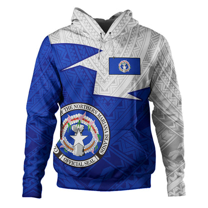 Northern Mariana Islands Hoodie Polynesian Tattoo Flag And Coat Of Arms