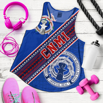 Northern Mariana Islands Women Tank Flag And Coat Of Arms