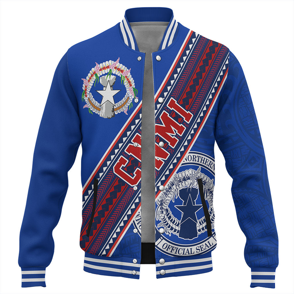 Northern Mariana Islands Baseball Jacket Flag And Coat Of Arms