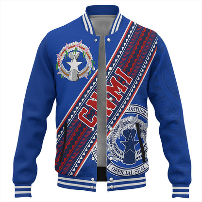 Northern Mariana Islands Baseball Jacket Flag And Coat Of Arms