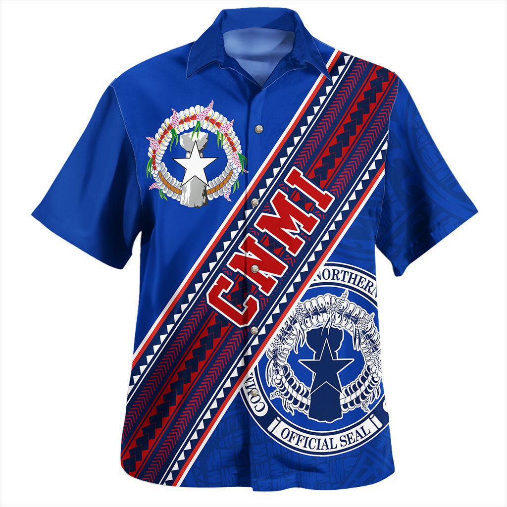 Northern Mariana Islands Hawaiian Shirt Flag And Coat Of Arms