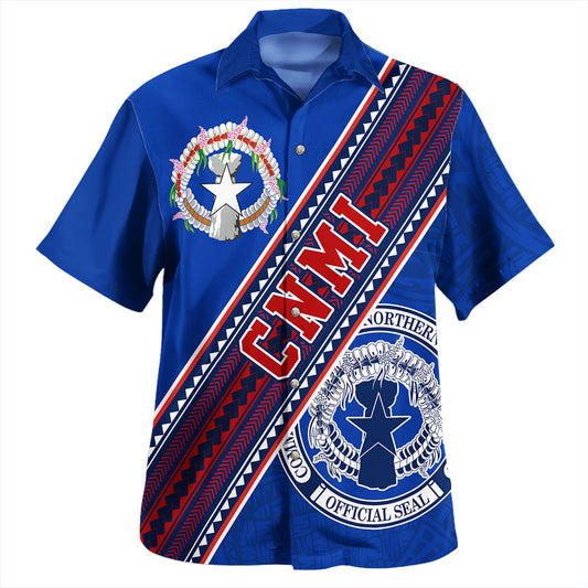 Northern Mariana Islands Hawaiian Shirt Flag And Coat Of Arms