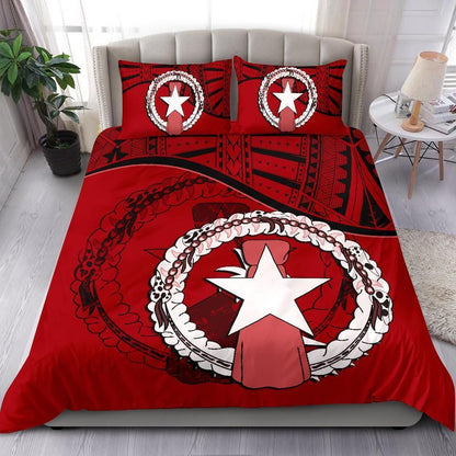 Northern Mariana Islands Duvet Cover Set - Northern Mariana Islands Flag Red