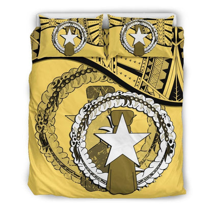 Northern Mariana Islands Duvet Cover Set - Northern Mariana Islands Flag Yellow