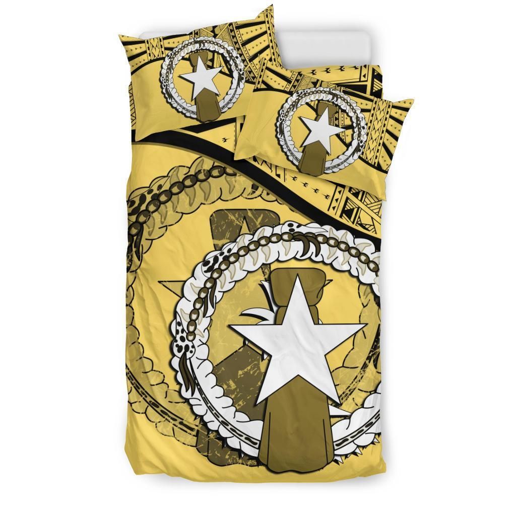 Northern Mariana Islands Duvet Cover Set - Northern Mariana Islands Flag Yellow