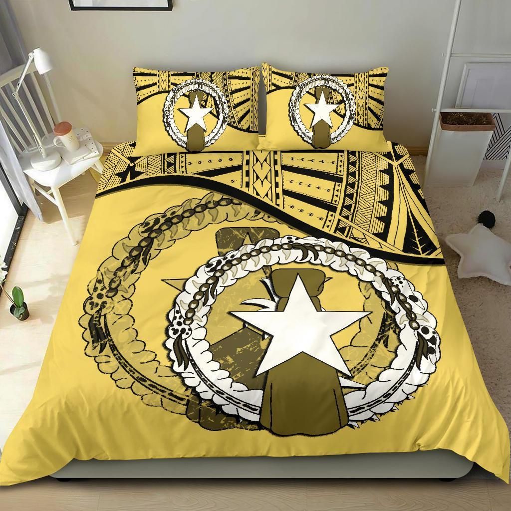 Northern Mariana Islands Duvet Cover Set - Northern Mariana Islands Flag Yellow