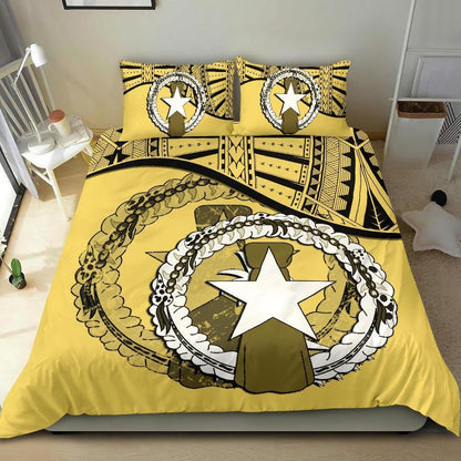 Northern Mariana Islands Duvet Cover Set - Northern Mariana Islands Flag Yellow